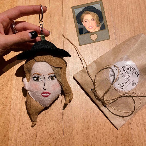 Custom Felt Portrait Keychain